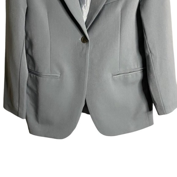Loing Women's Light Blue Notch Lapel Formal Blazer - Picture 3 of 8